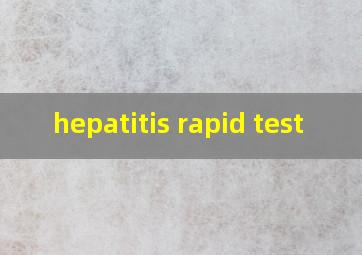  hepatitis rapid test